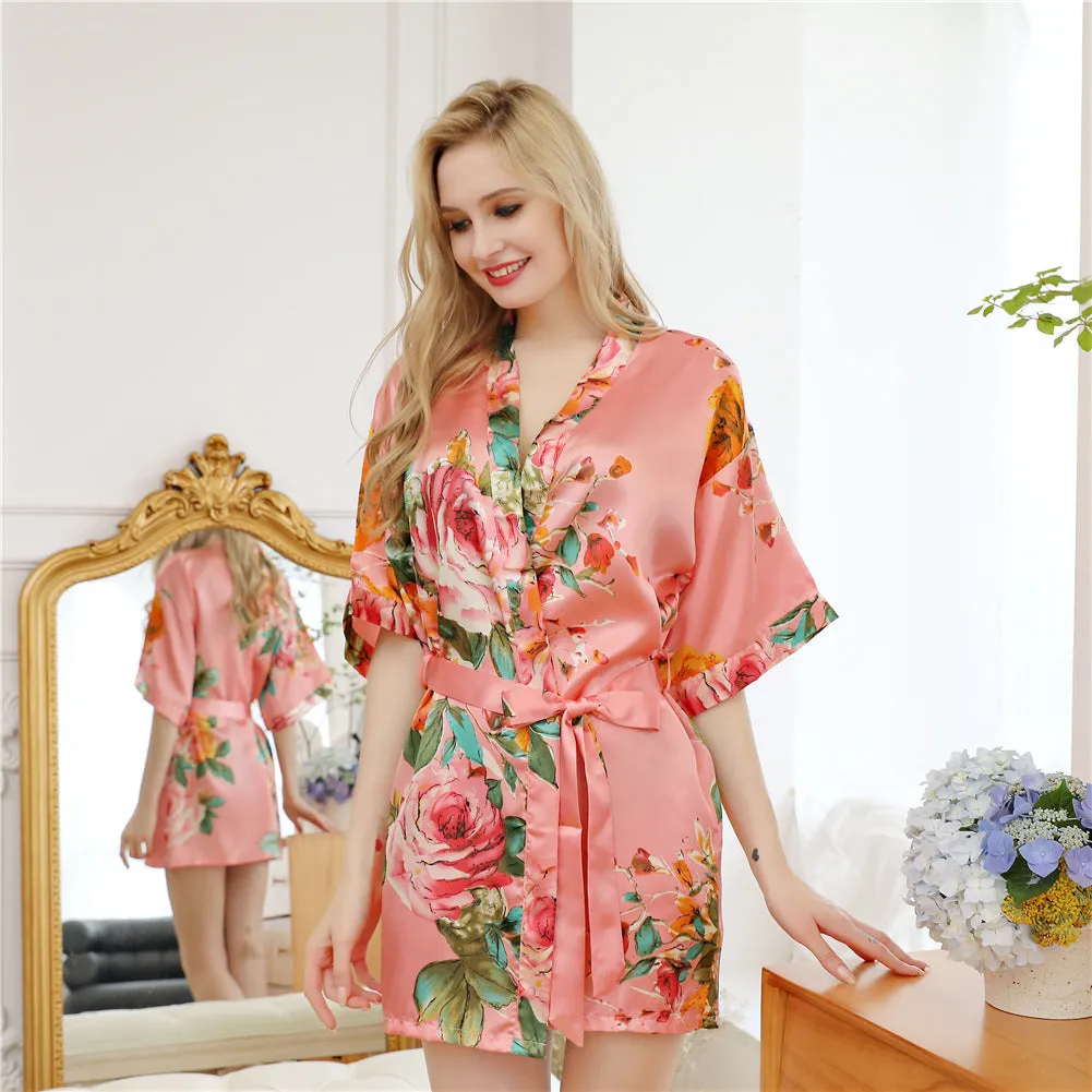 Esprit du Japon peignoir kimono pivoines fleuri femme