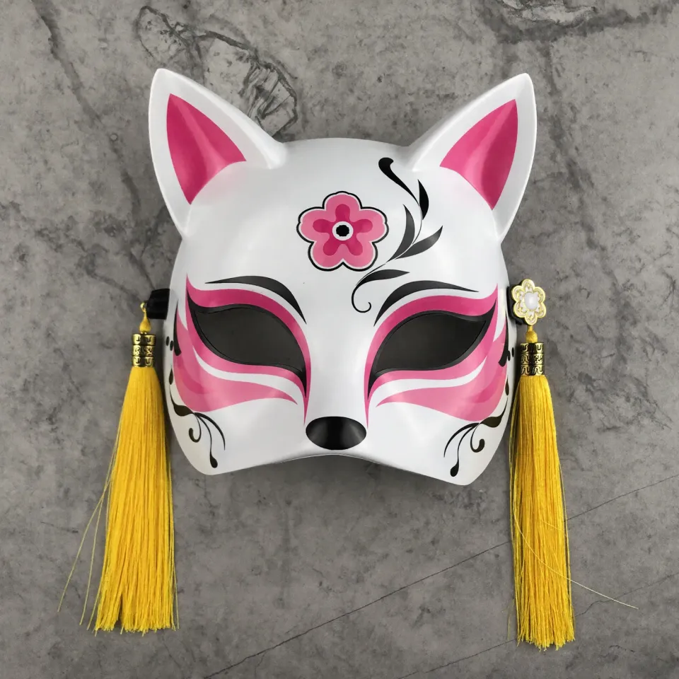 Esprit du Japon Masque chat japonais PVC mi-visage kitsune
