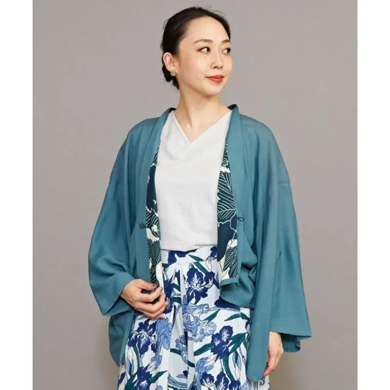 Japon style veste kimono femme courte tissu fluide