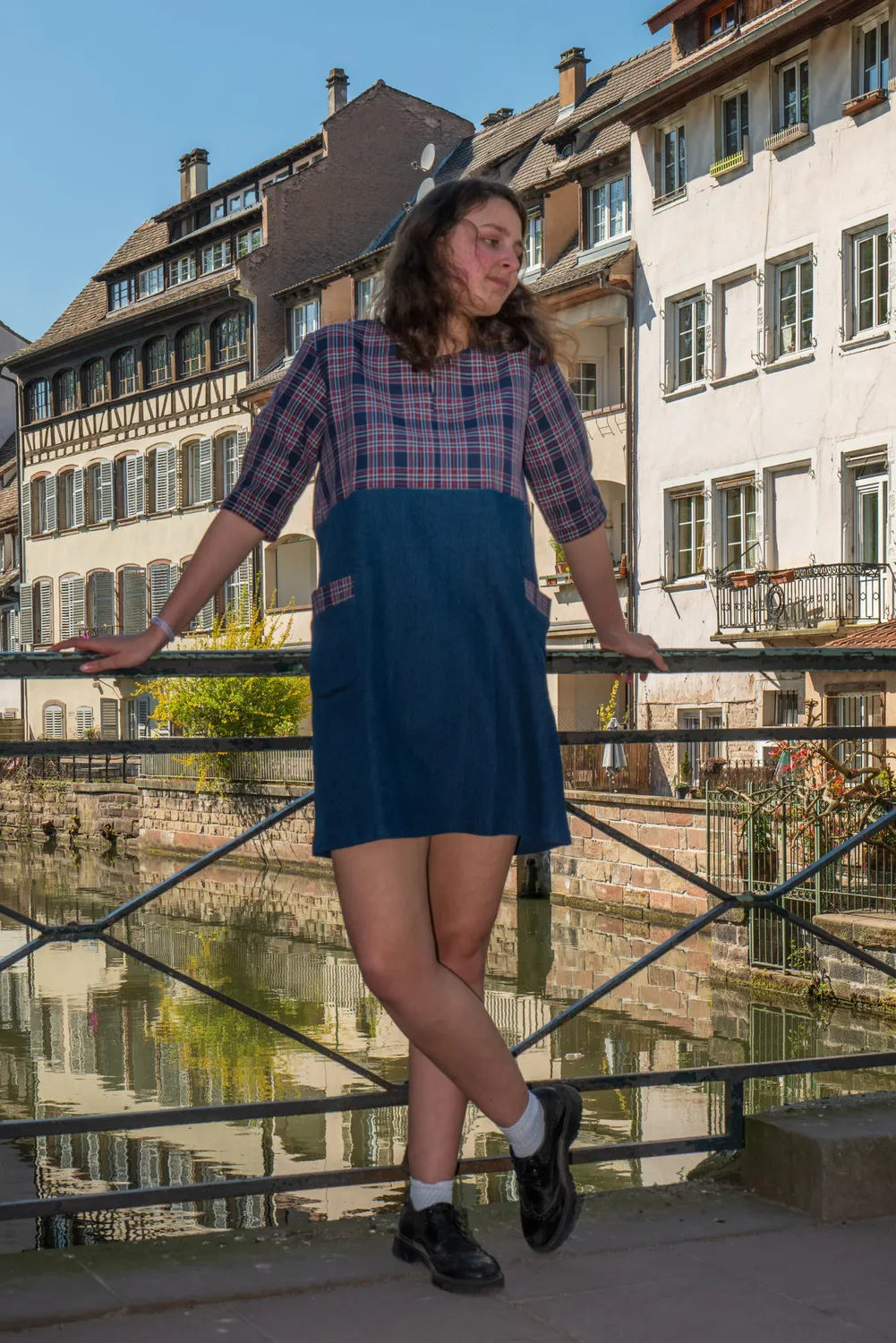 Geht's In Lisel robe chemise jean bleu kelsch