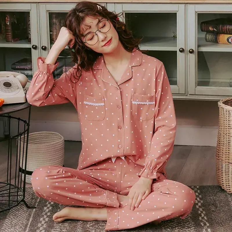 Japon style pyjama japonais femme à pois en coton