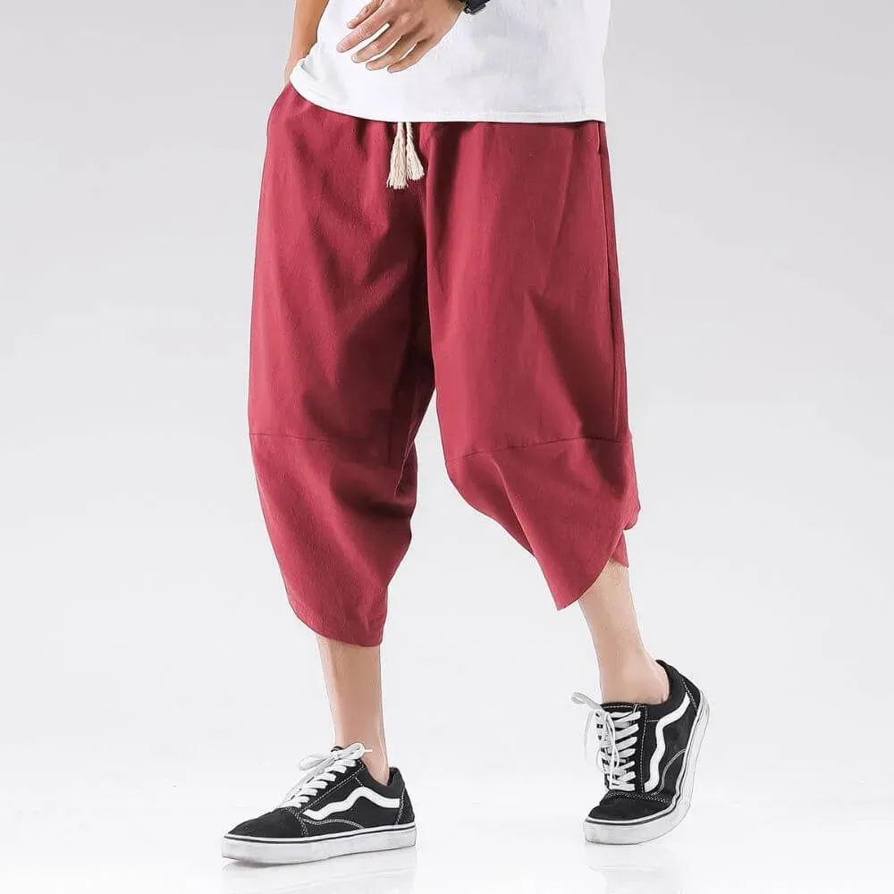 Japon style Kaito pantalon court confort été léger