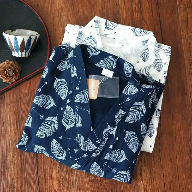 Esprit du Japon peignoir kimono homme coton gaufré