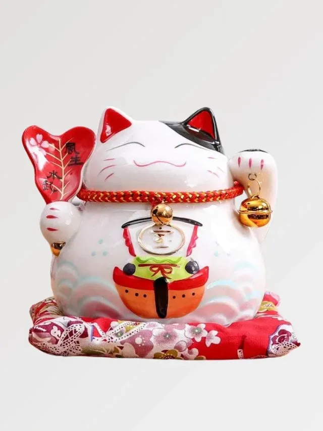 Japon Style Feuille d’Érable tirelire chat japonais