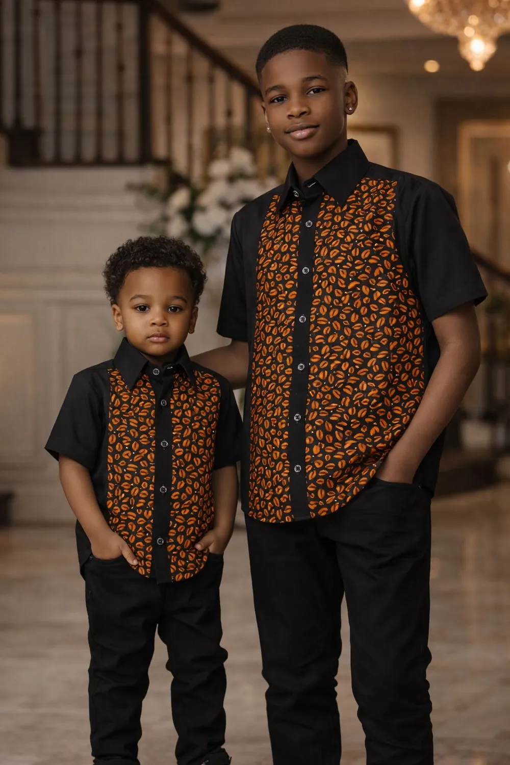 KAVAZI chemise garçon manches courtes wax respirant