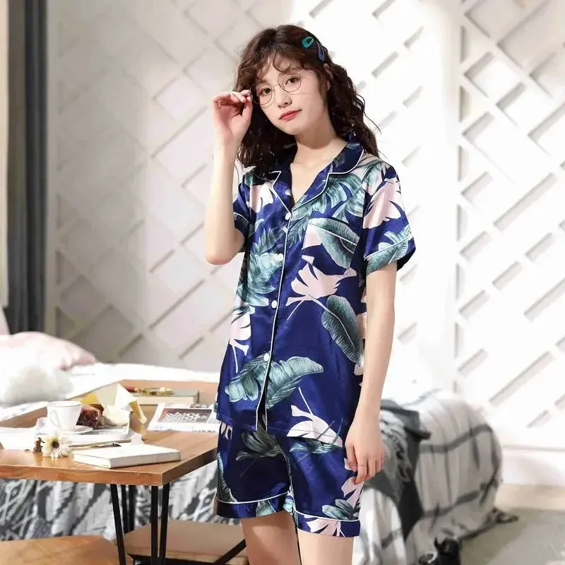 Japon style Pyjama Japonais Été En Soie pyjama