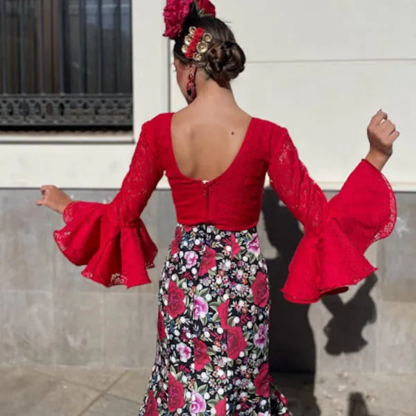 Viva La Feria Aire blouse flamenca en dentelle