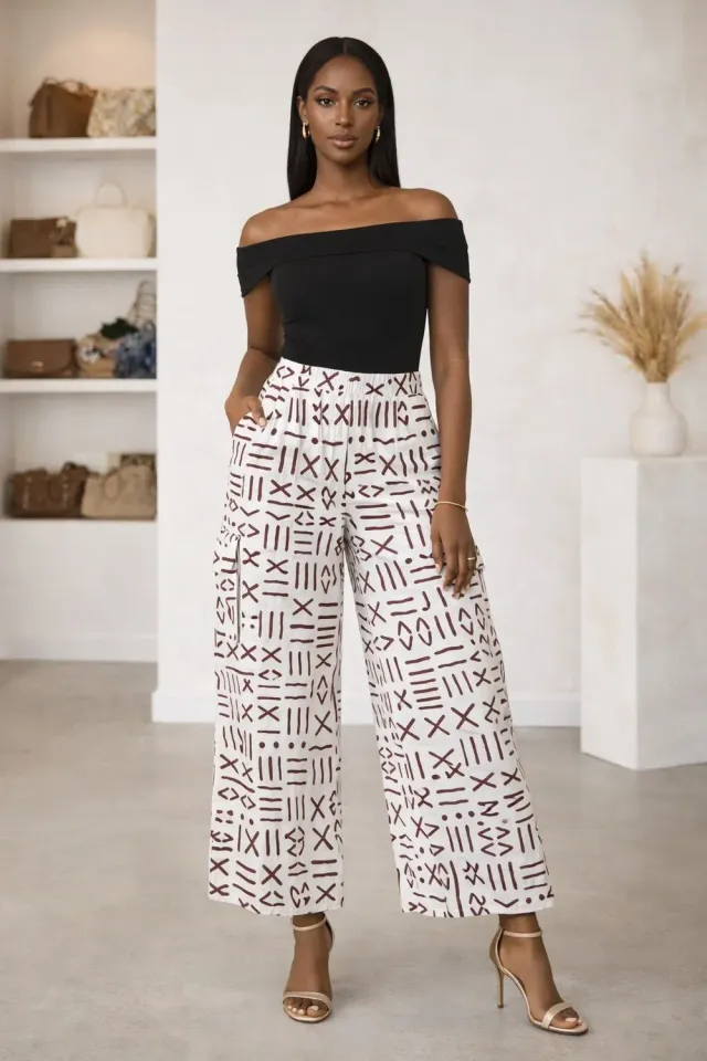 Kavazi pantalon cargo femme coton ample