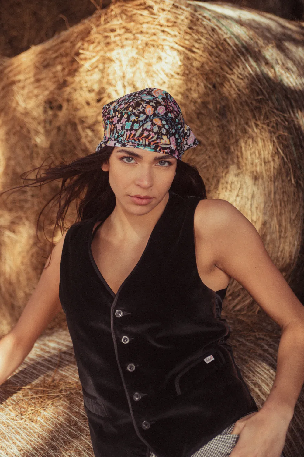 Mistral Manade Bouquet foulard voile coton motif archive
