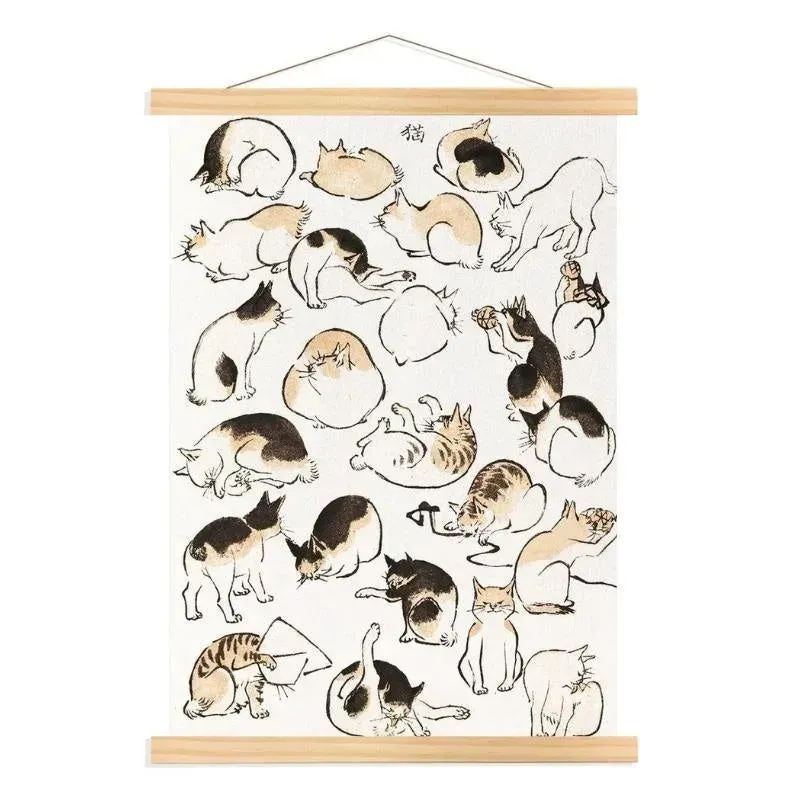 Japon style Tableau Estampe Chats Japonais tableau