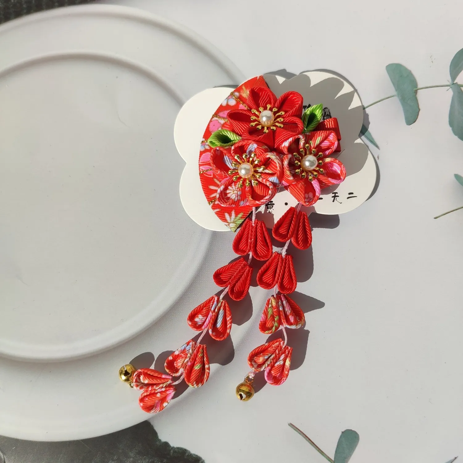 Esprit du Japon barrette kanzashi fleurie tissu