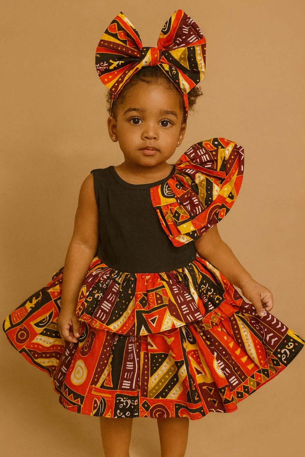 KAVAZI Ankara robe fille 2-12 ans motif archive