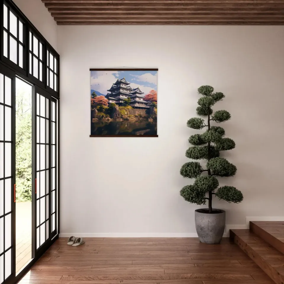 Japon style Château Himeji tableau temple japonais