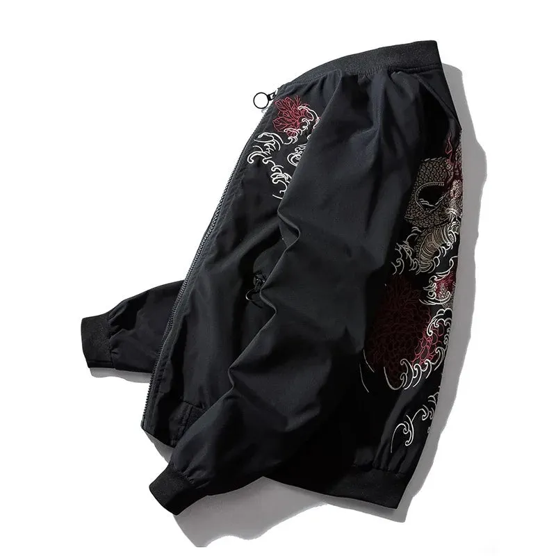 Esprit du Japon Black Dragon blouson sukajan brodé noir