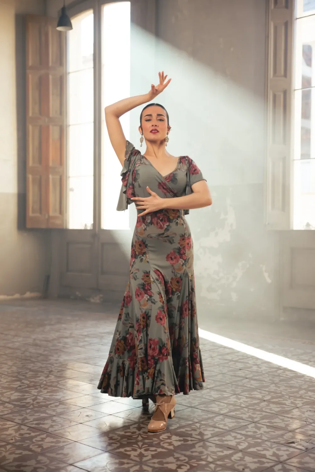 Viva La Feria Olas robe danse flamenco imprimée élastique
