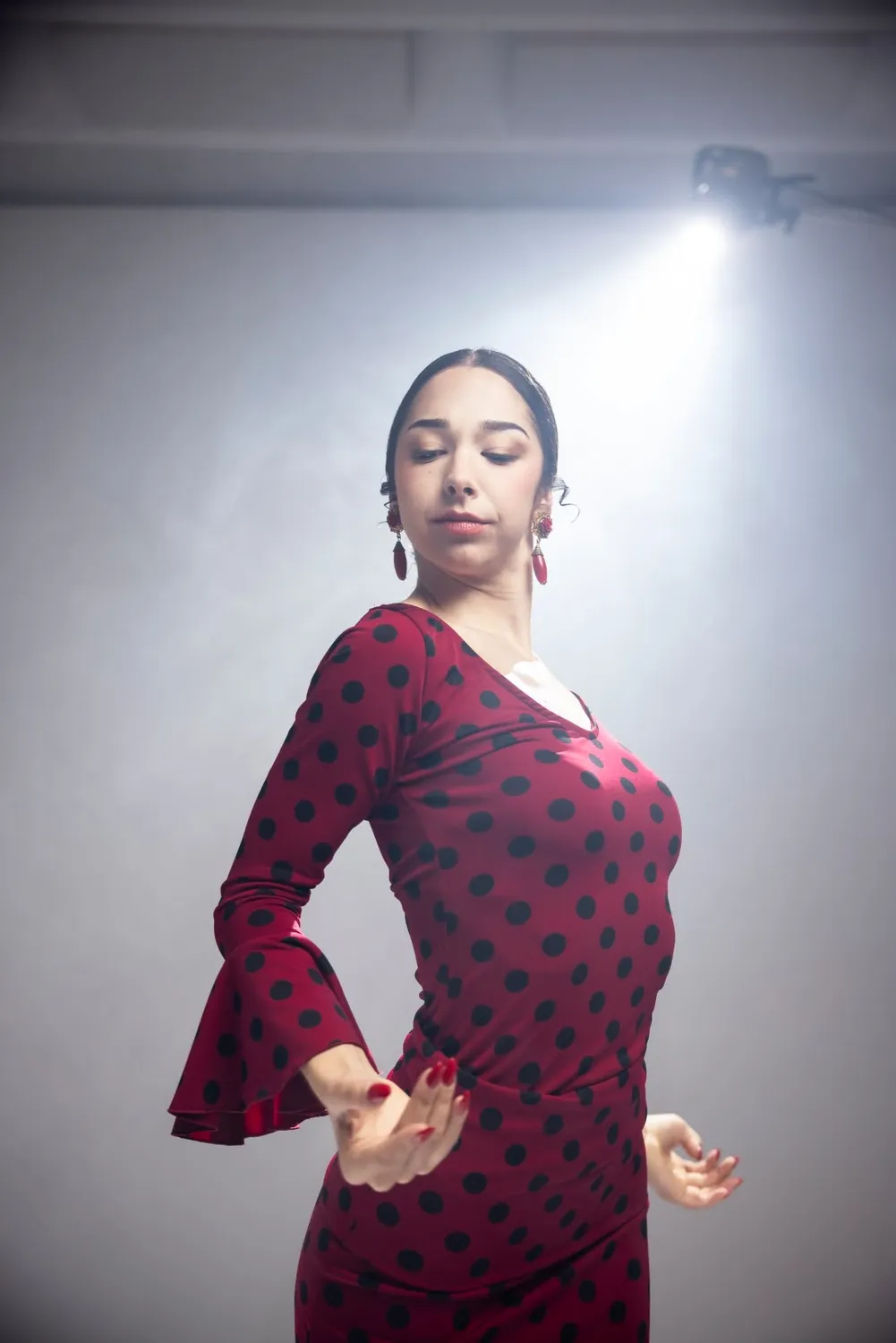Viva La Feria Agua top flamenca point élastique imprimé