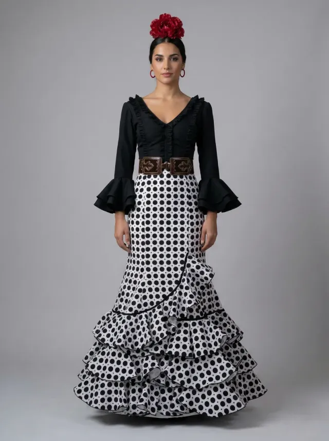 VIVA LA FERIA Lucero jupe flamenco à pois