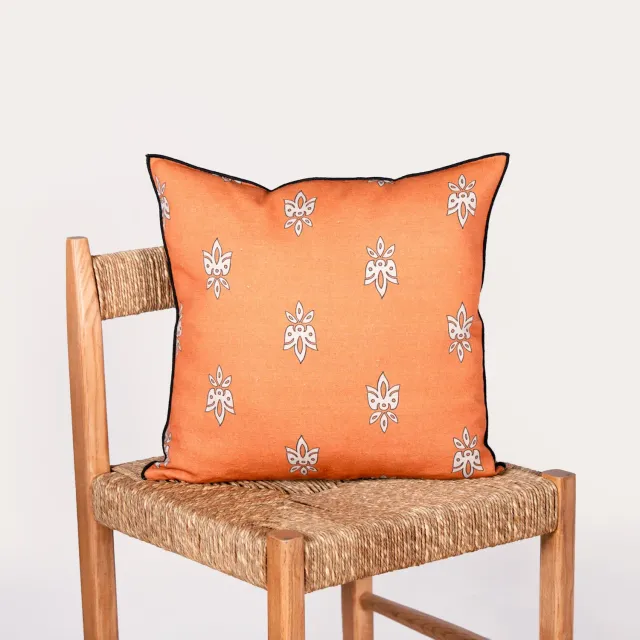 Mistral Mosca coussin lin coton orange 40x40