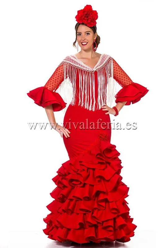 Viva la Feria Quejio robe flamenca rouge popeline