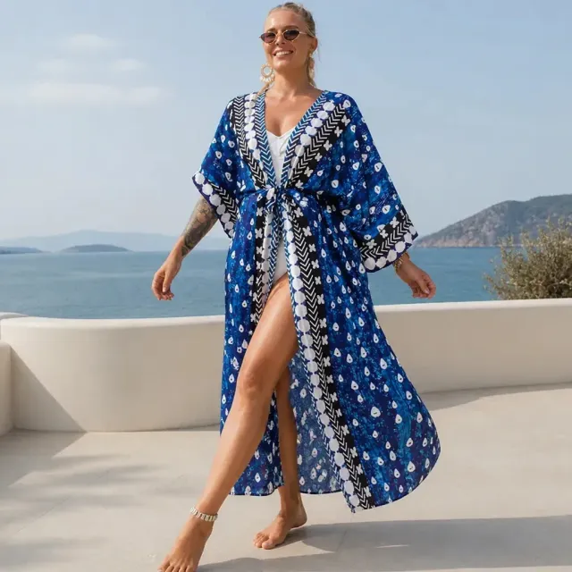 Esprit du Japon kimono de plage ceinturé femme léger