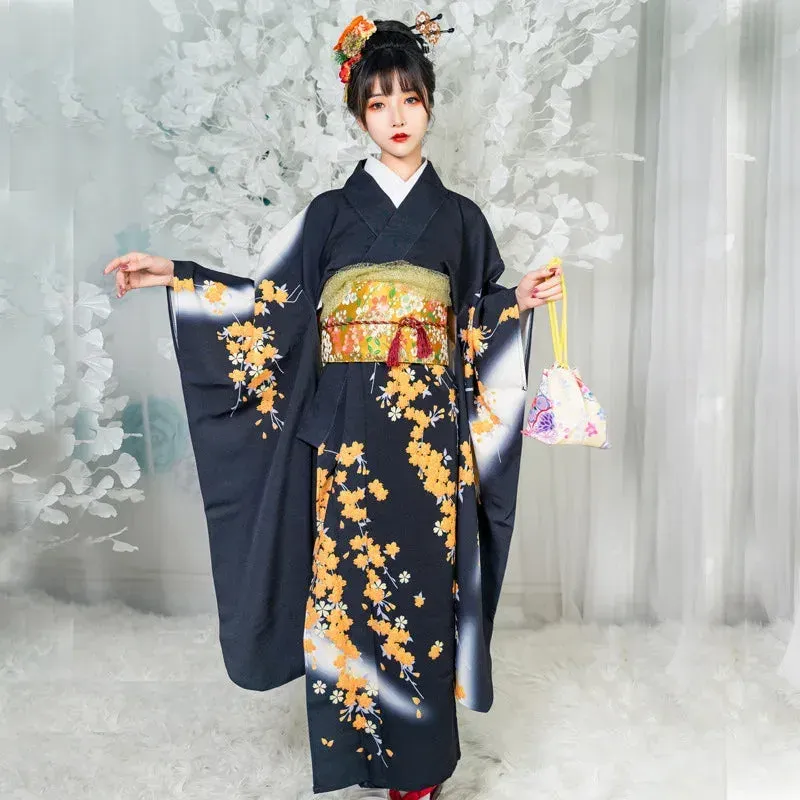Japon style kimono à fleurs femme