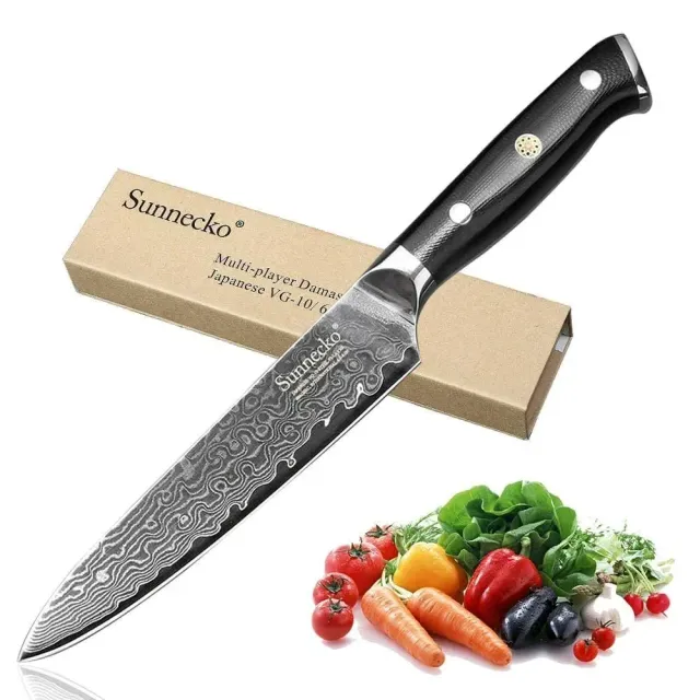 Japon style Damascus Knife Shisuniwa couteau de cuisine en acier Damas