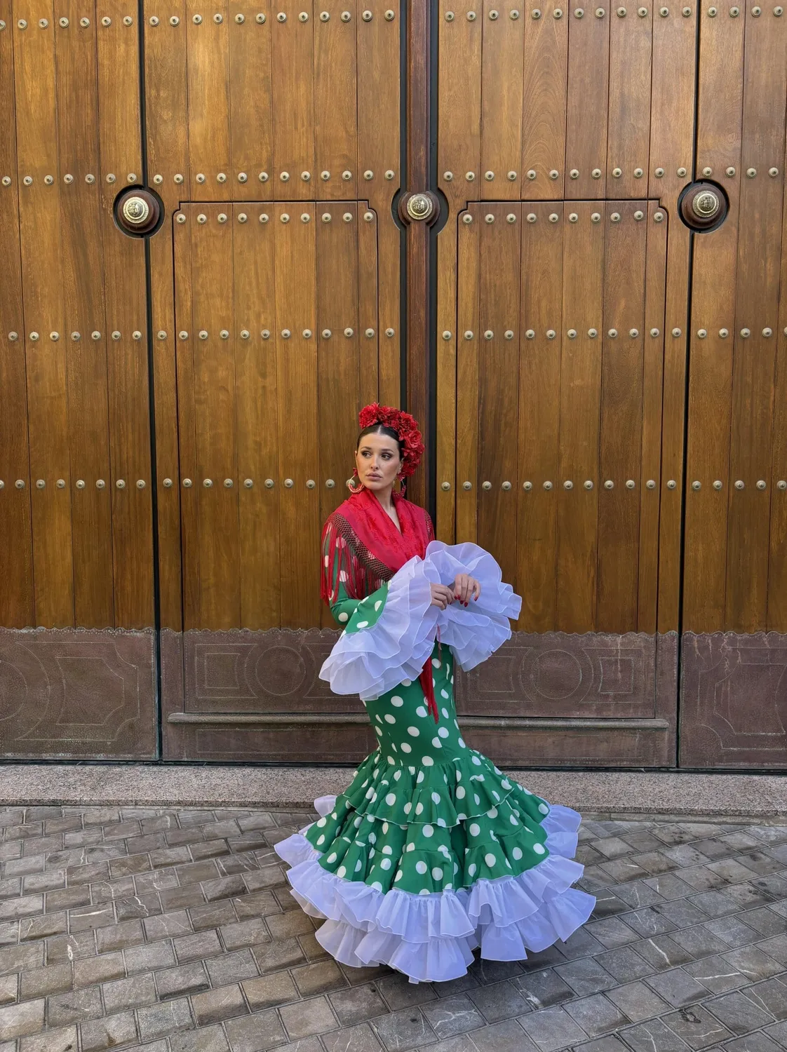 VIVA LA FERIA Andalucía robe flamenca verte à pois