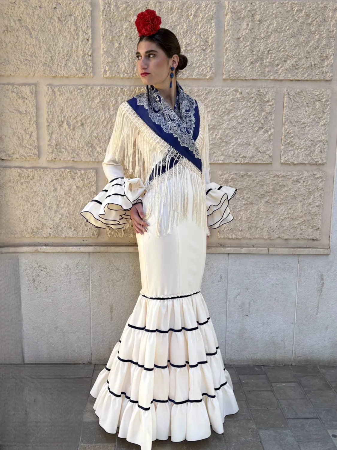 Viva La Feria Moda Flamenca Laura robe canastero beige