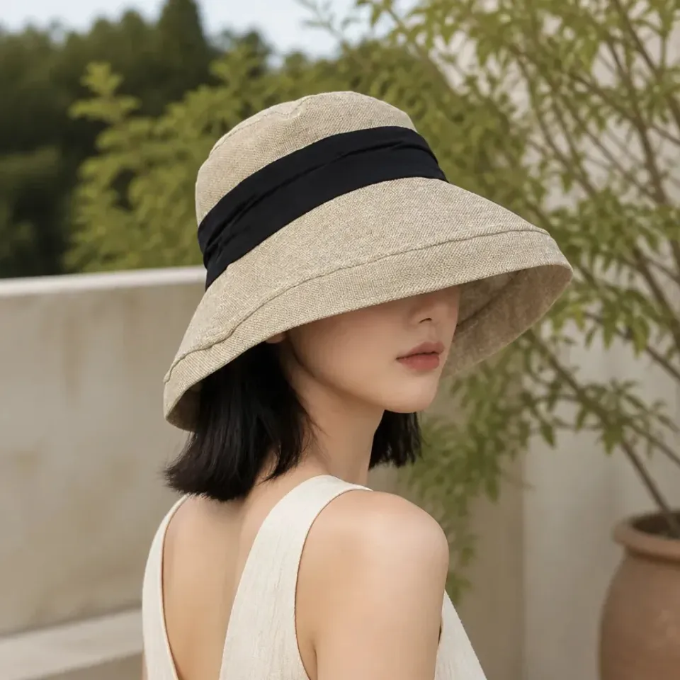 Esprit du Japon Chapeau Cloche Anti-UV Femme lin été