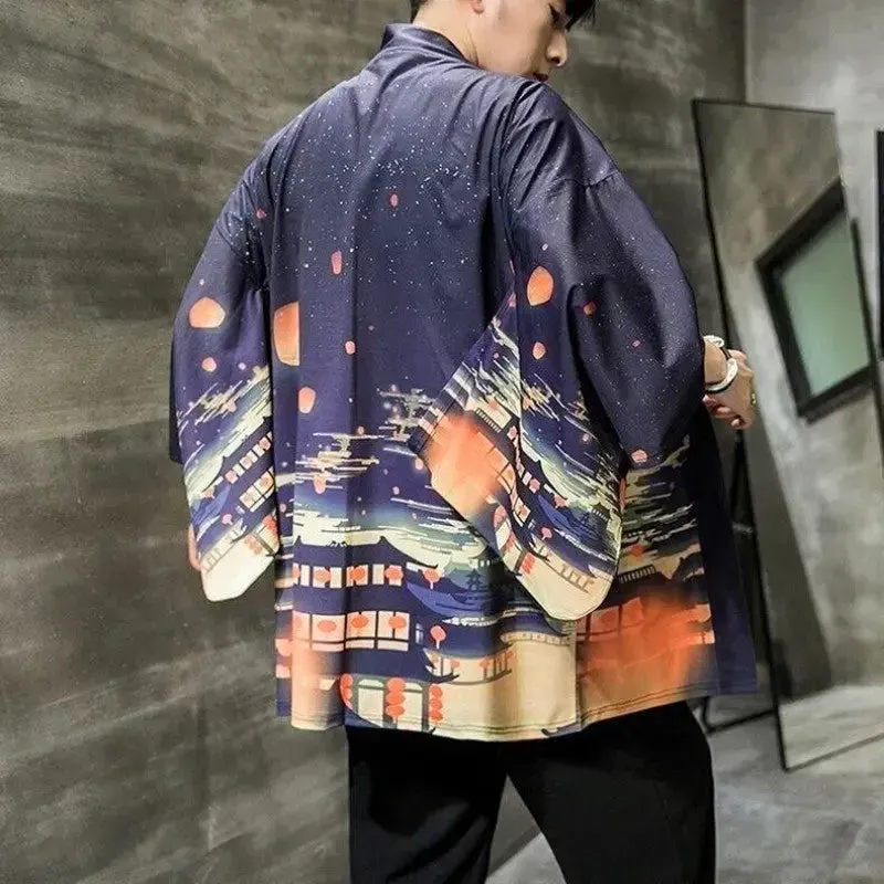 Japon style Matsuri haori homme lavande