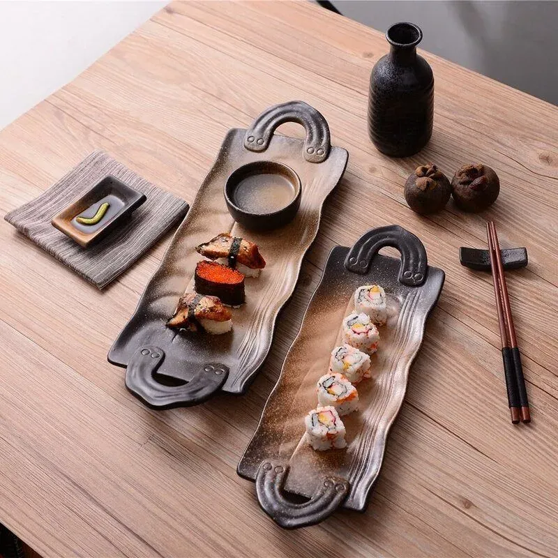 Japon style Sushi Tray Meguro Plateau à sushi en céramique