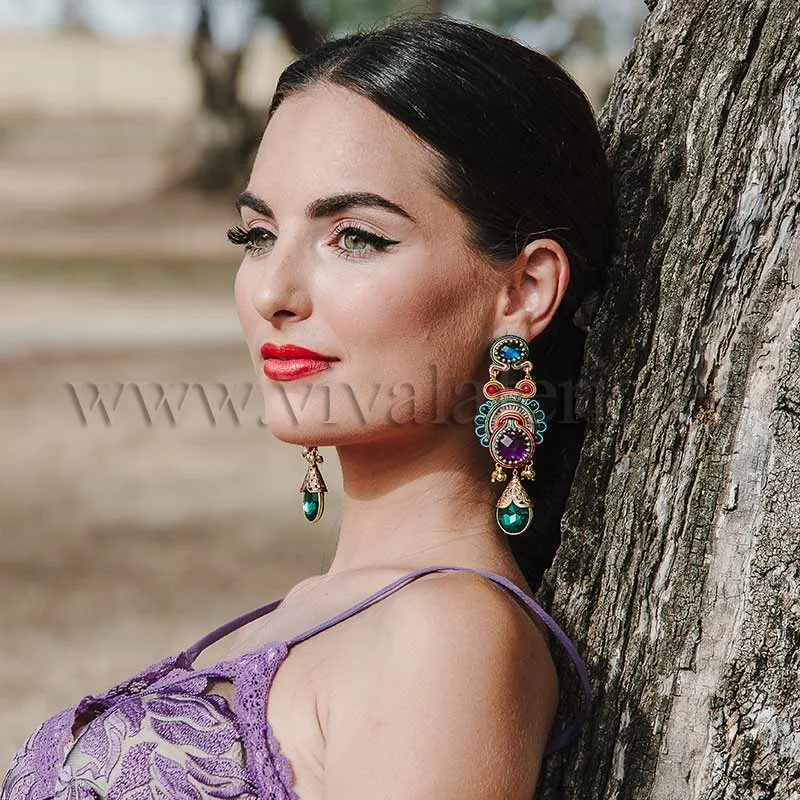 VIVA LA FERIA Lara boucles d’oreilles flamenco colorées