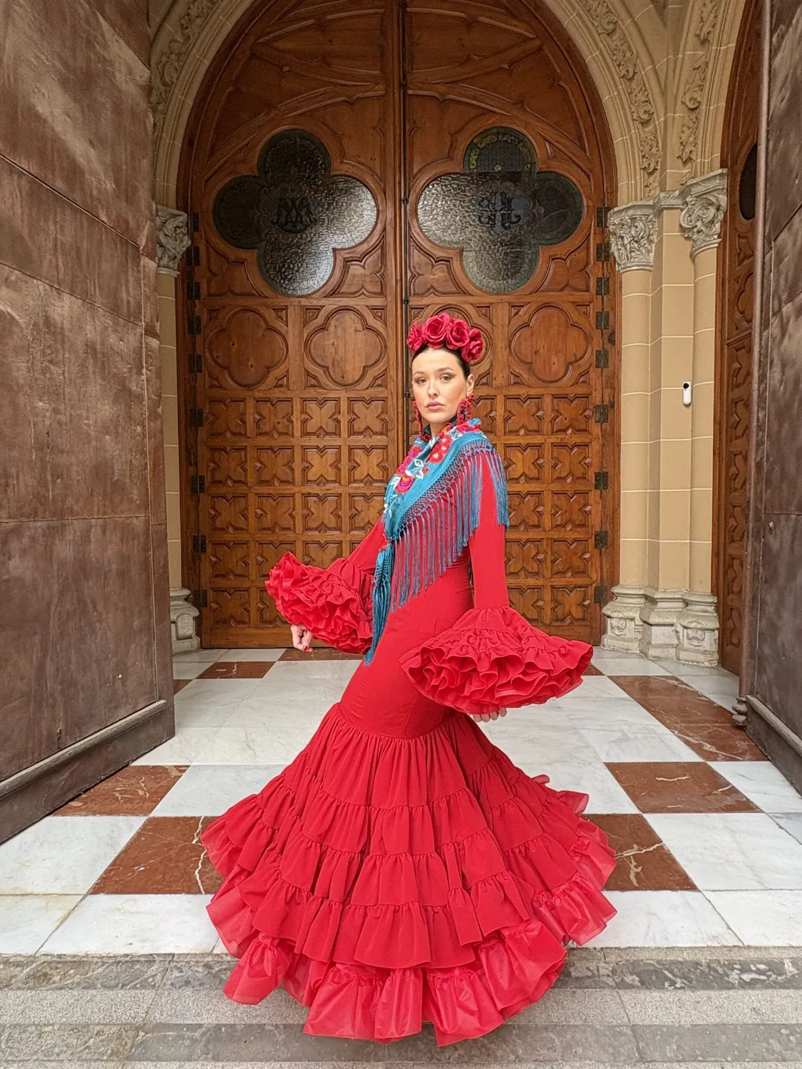 Viva La Feria Rosa robe flamenca à volants