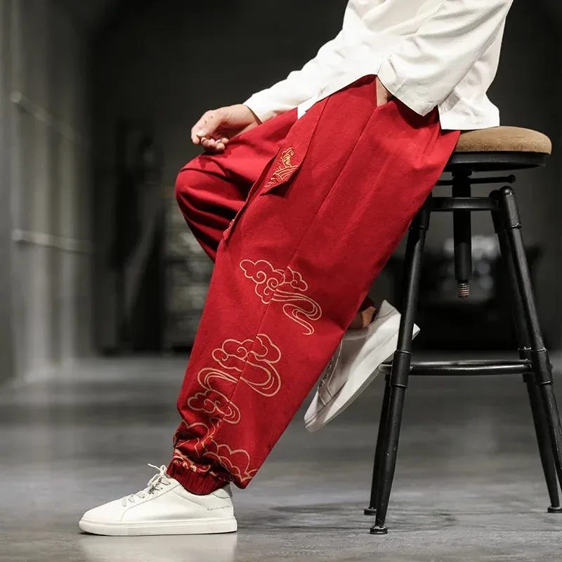 Japon style pantalon large japonais homme