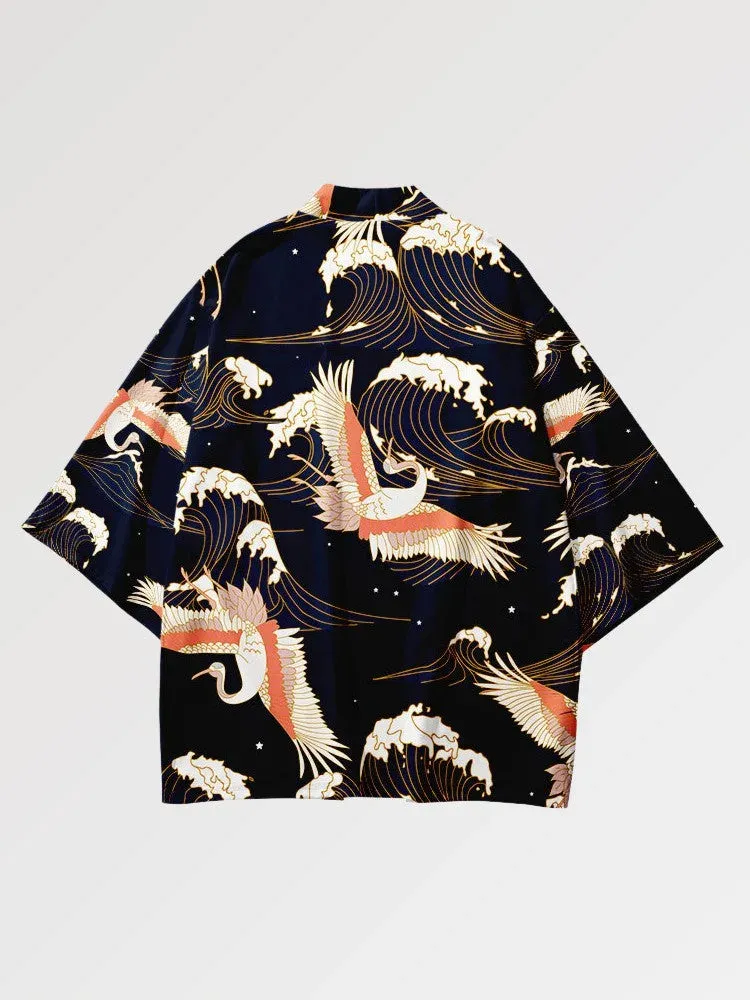 Japon style cardigan Haori yokohama grues
