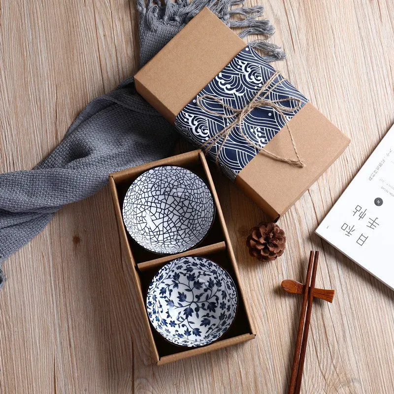 Japon style Niikura coffret bols céramique bleu