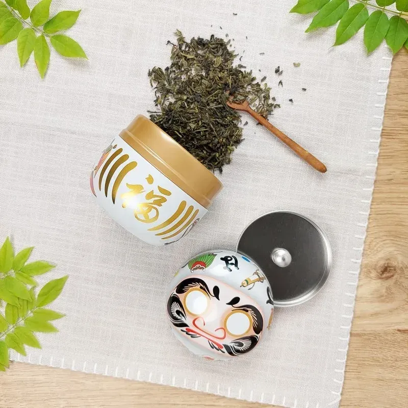 Japon style Boîte À Thé Métal Daruma boîte à thé métal