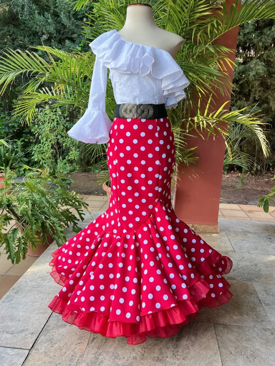 Viva La Feria Alegría jupe flamenca à pois évasée