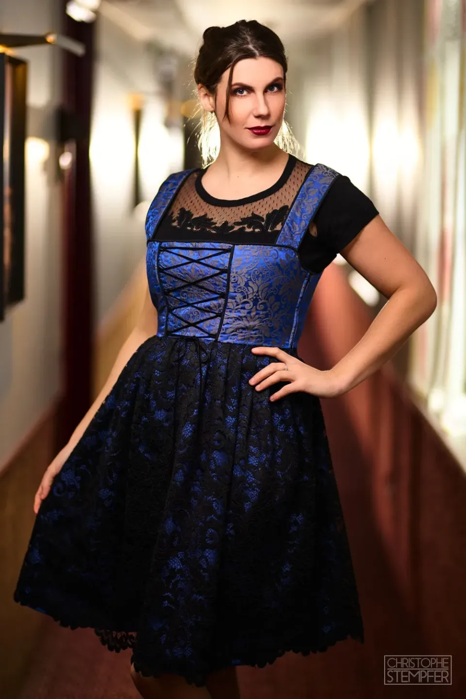Geht's In ElsassRock Rockwihr robe dentelle bleue satin