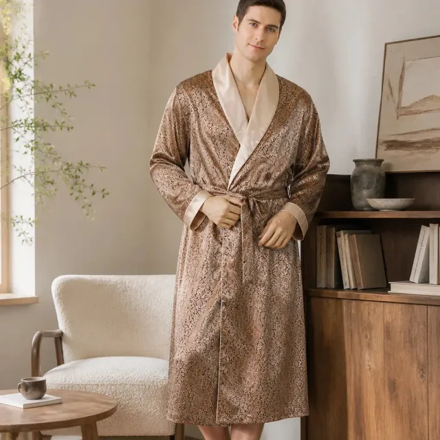 Esprit du Japon peignoir kimono satin homme motifs
