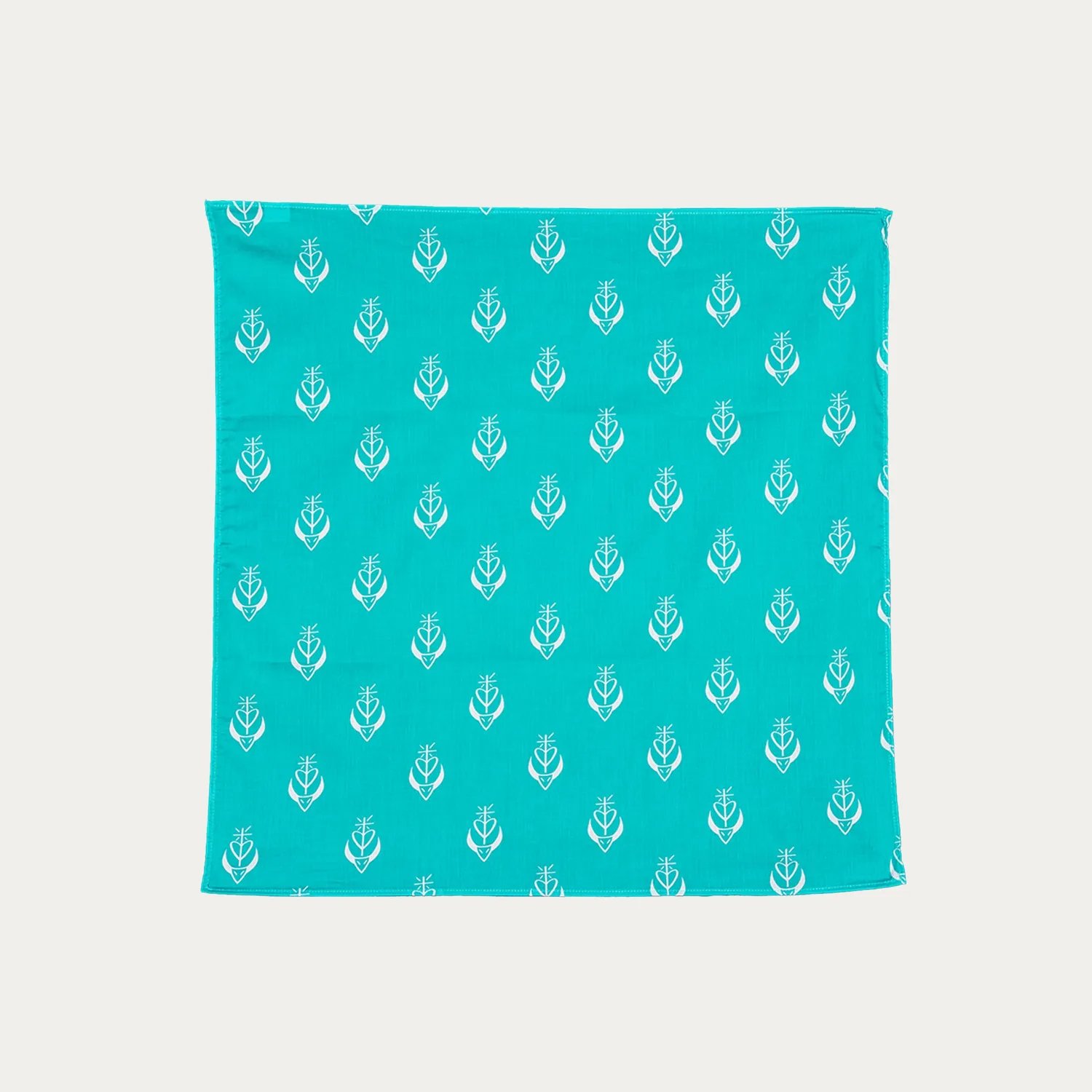 Les Indiennes de Nîmes Croix Toro bandana satin coton Jade 60x60