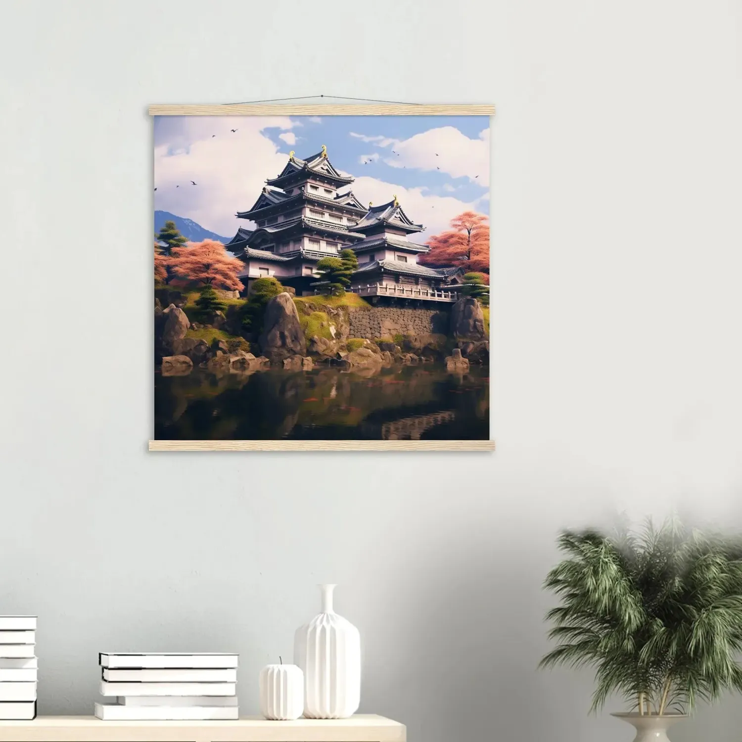 Japon style Château Himeji tableau temple japonais