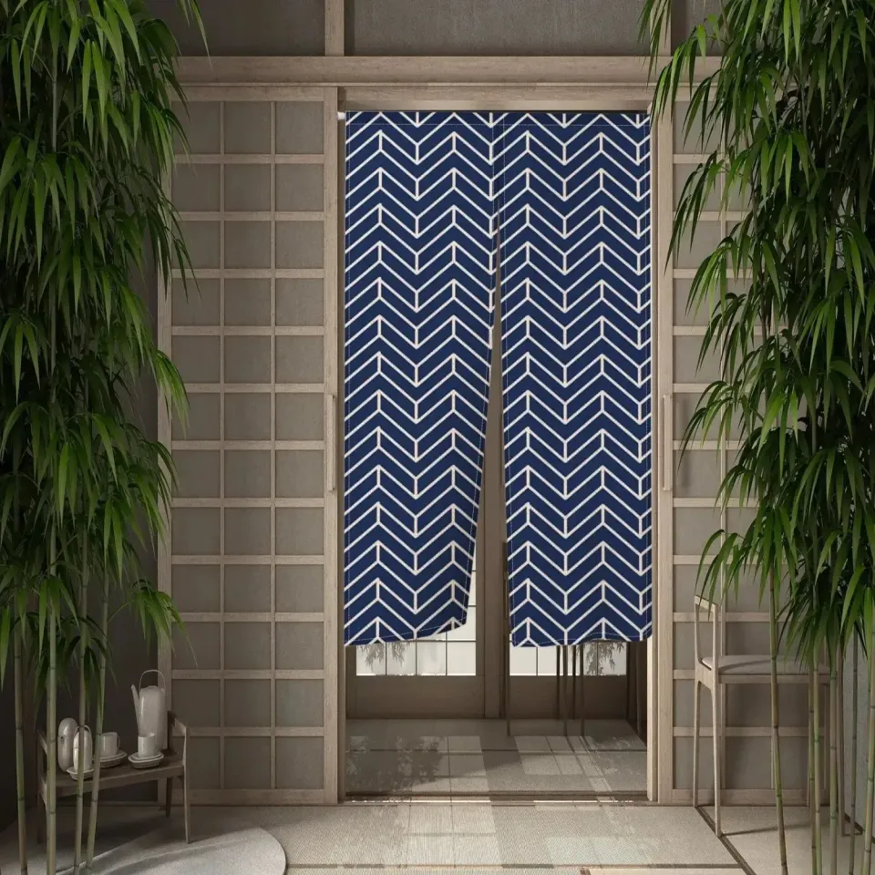 Japon style Noren japonais ‘mizu’ indigo