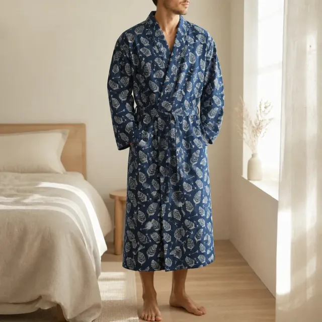 Esprit du Japon peignoir kimono homme coton gaufré