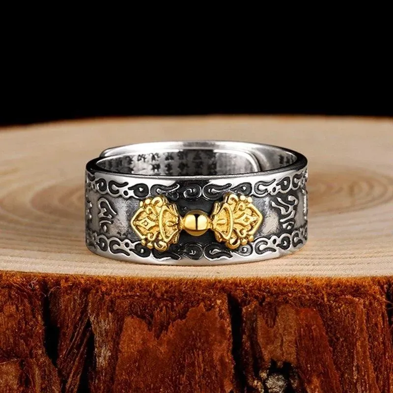 Japon style kingu bague gravée à l’intérieur en acier