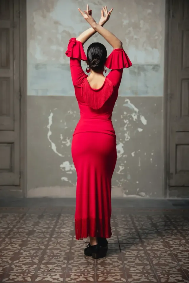 Viva La Feria Ícaro top danse flamenco franges
