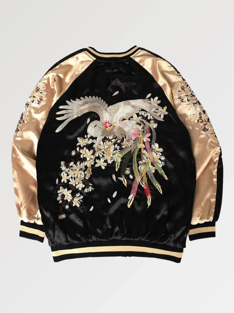 Japon Style Hanabi Taiyo sukajan phoenix brodé