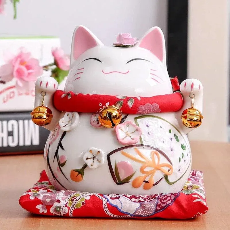 Japon style Maneki Neko Okami figurine porcelaine
