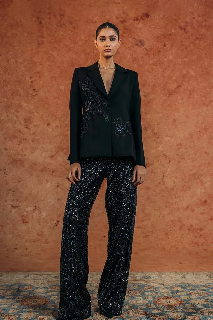 Rahul Mishra Anar Bel veste en soie brodée noire