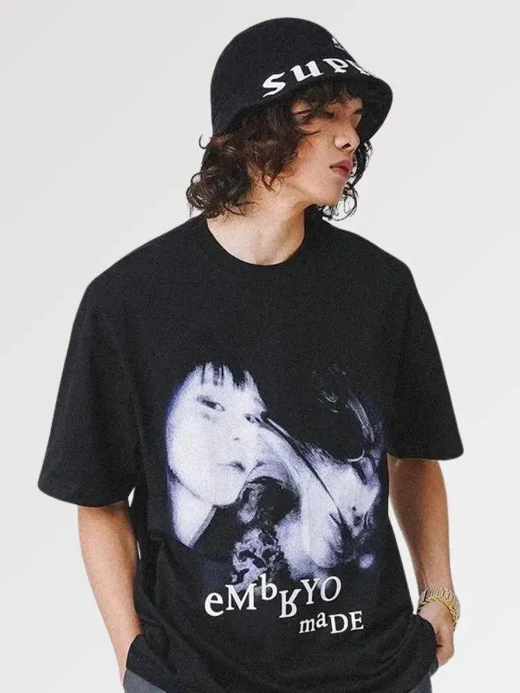 Japon style Illusion Dark t-shirt coréen